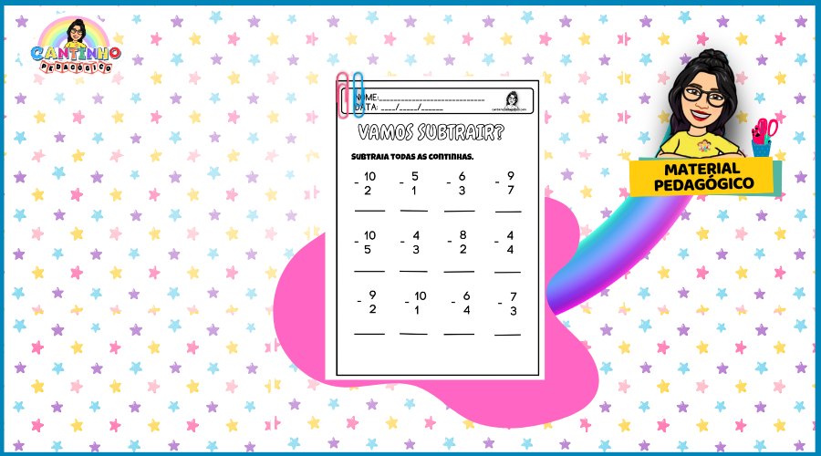 Atividade de Subtração - Matemática em PDF