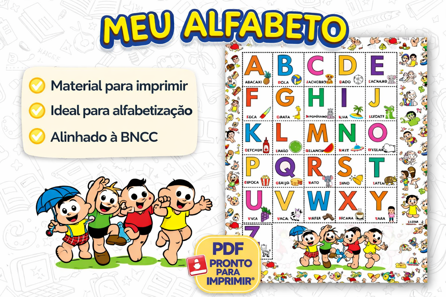 Baixe o PDF do Alfabeto Ilustrado para Ensinar as Crianças com Imagens ...