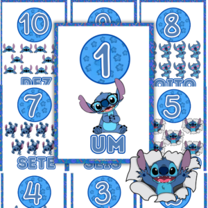 Cartaz de Parede - 1 a 10 - Tema STITCH (PDF)