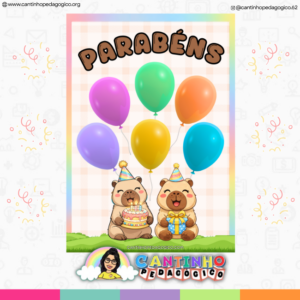 Cartaz Parabéns – Tema Capivara (PDF)