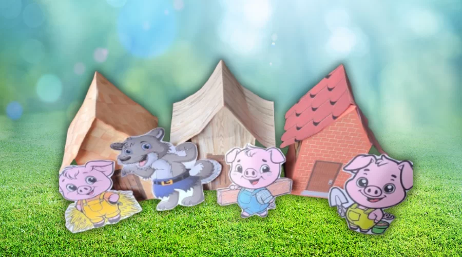 Casas dos Três Porquinhos para Imprimir: PDF com Moldes Alinhado à BNCC